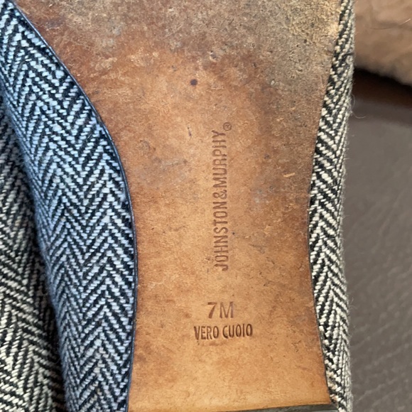 JOHNSTON & MURPHY Tweed Flat Shoes Size 7 - Picture 9 of 9